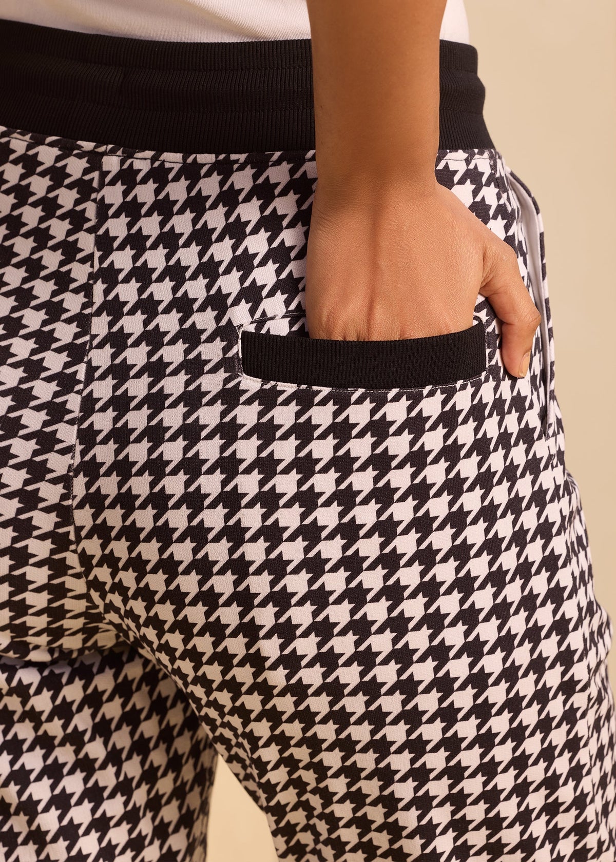 iCotton Houndstooth Tapered Pants