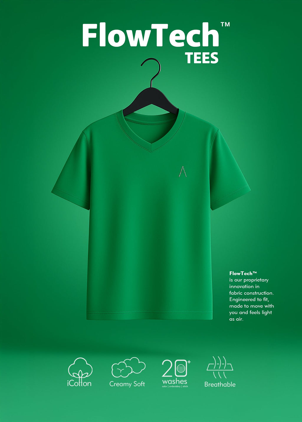 iCotton Signature Vee Neck Tee