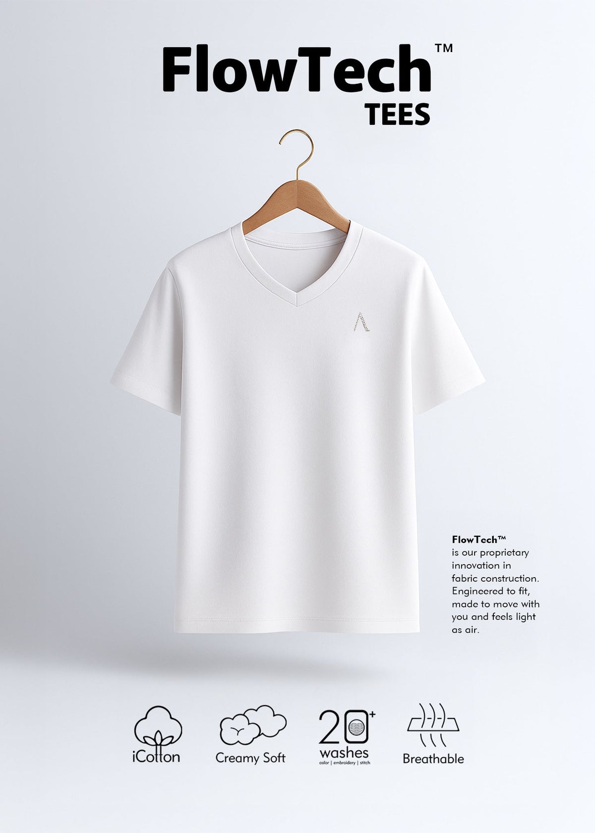 iCotton Signature Vee Neck Tee