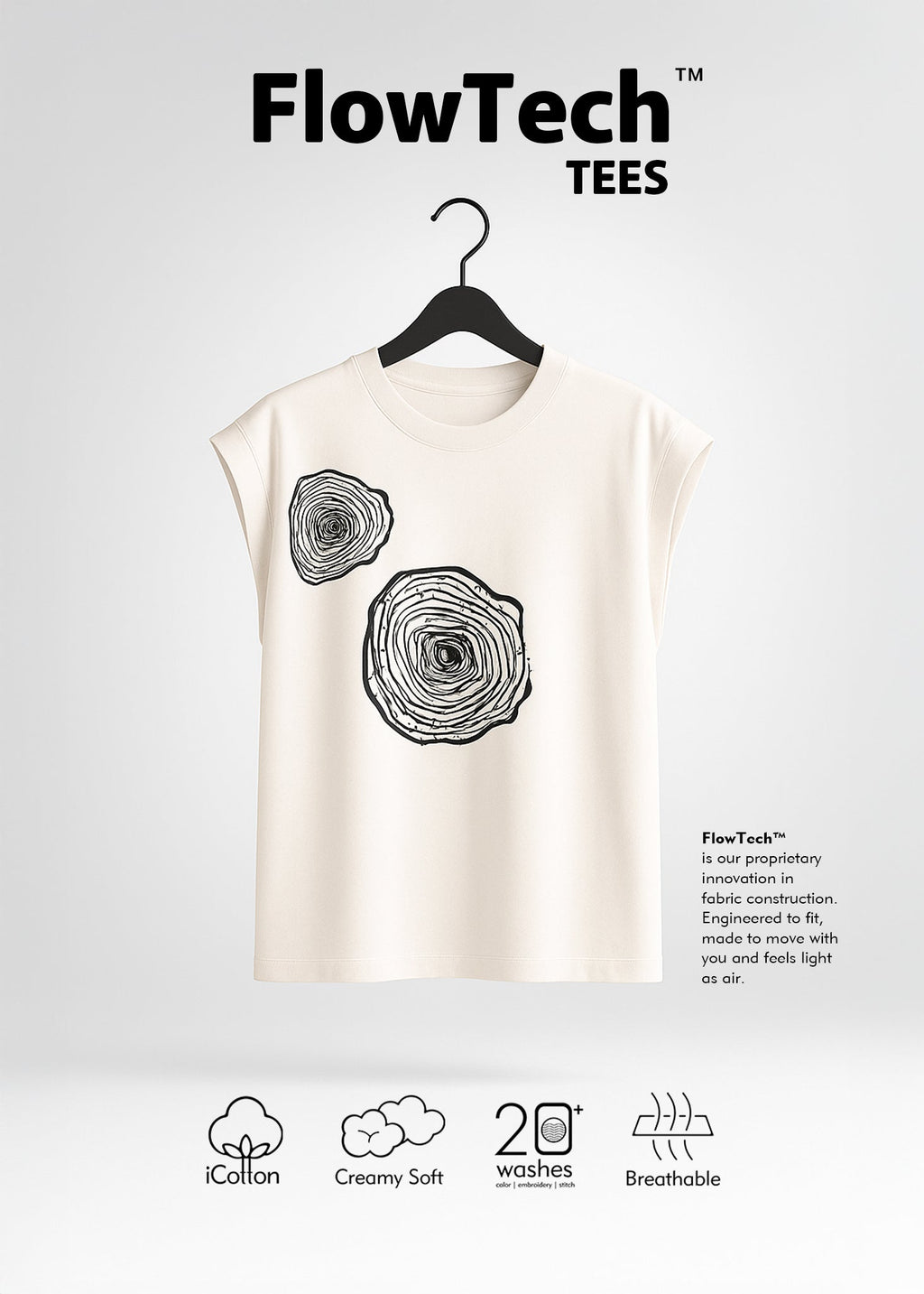 iCotton Woodprint Oversized Muscle Tee