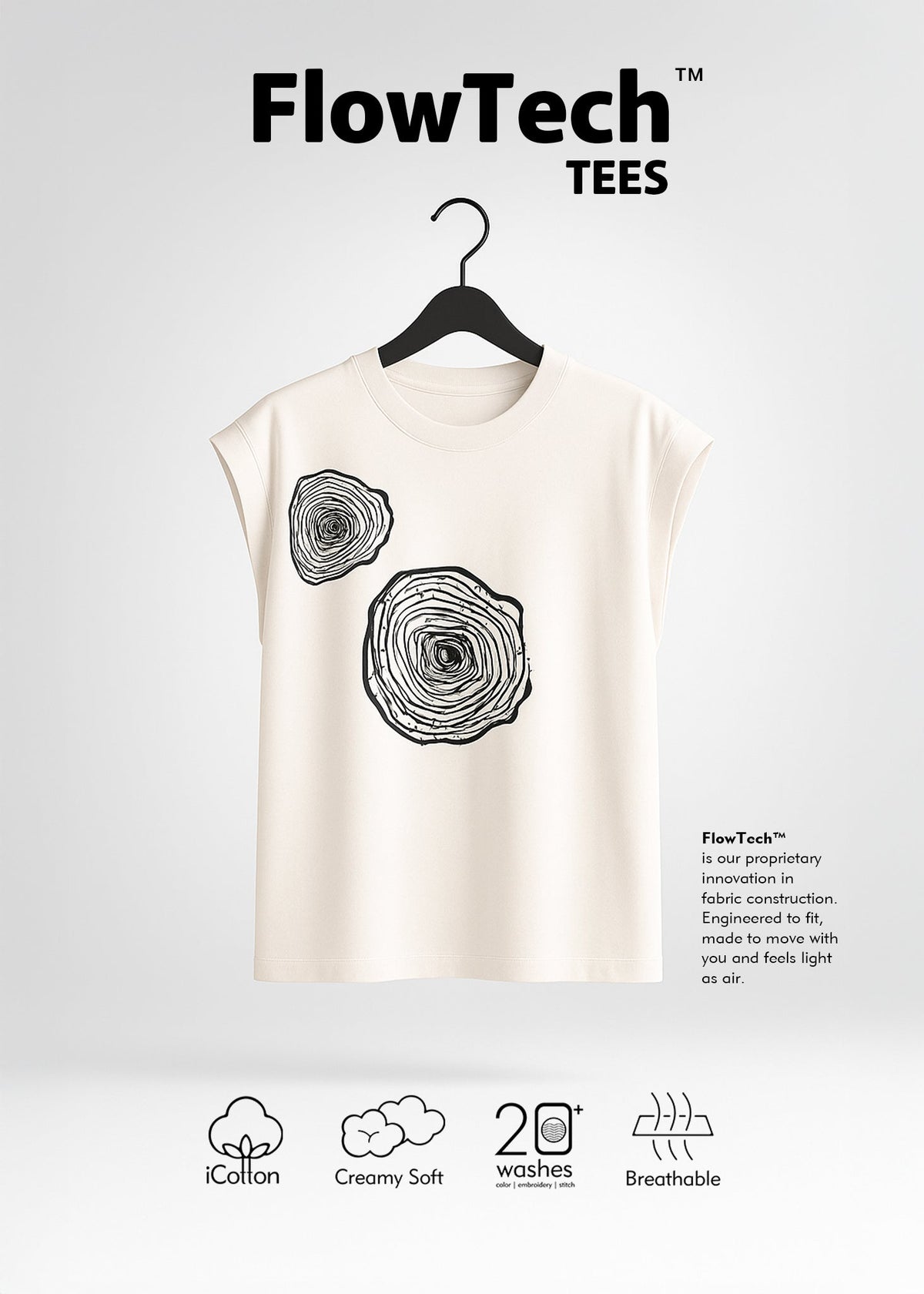 iCotton Woodprint Oversized Muscle Tee