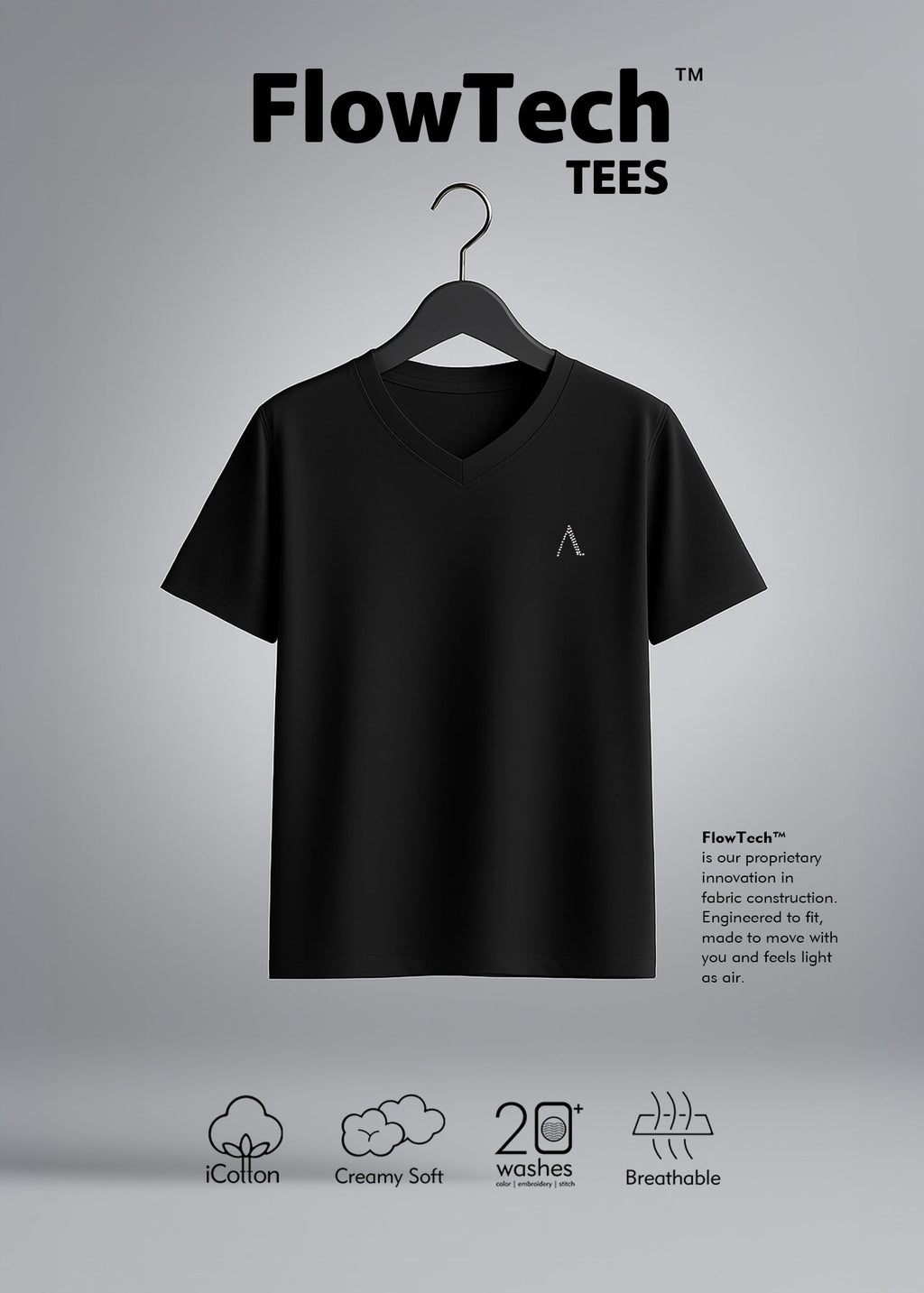 iCotton Signature Vee Neck Tee
