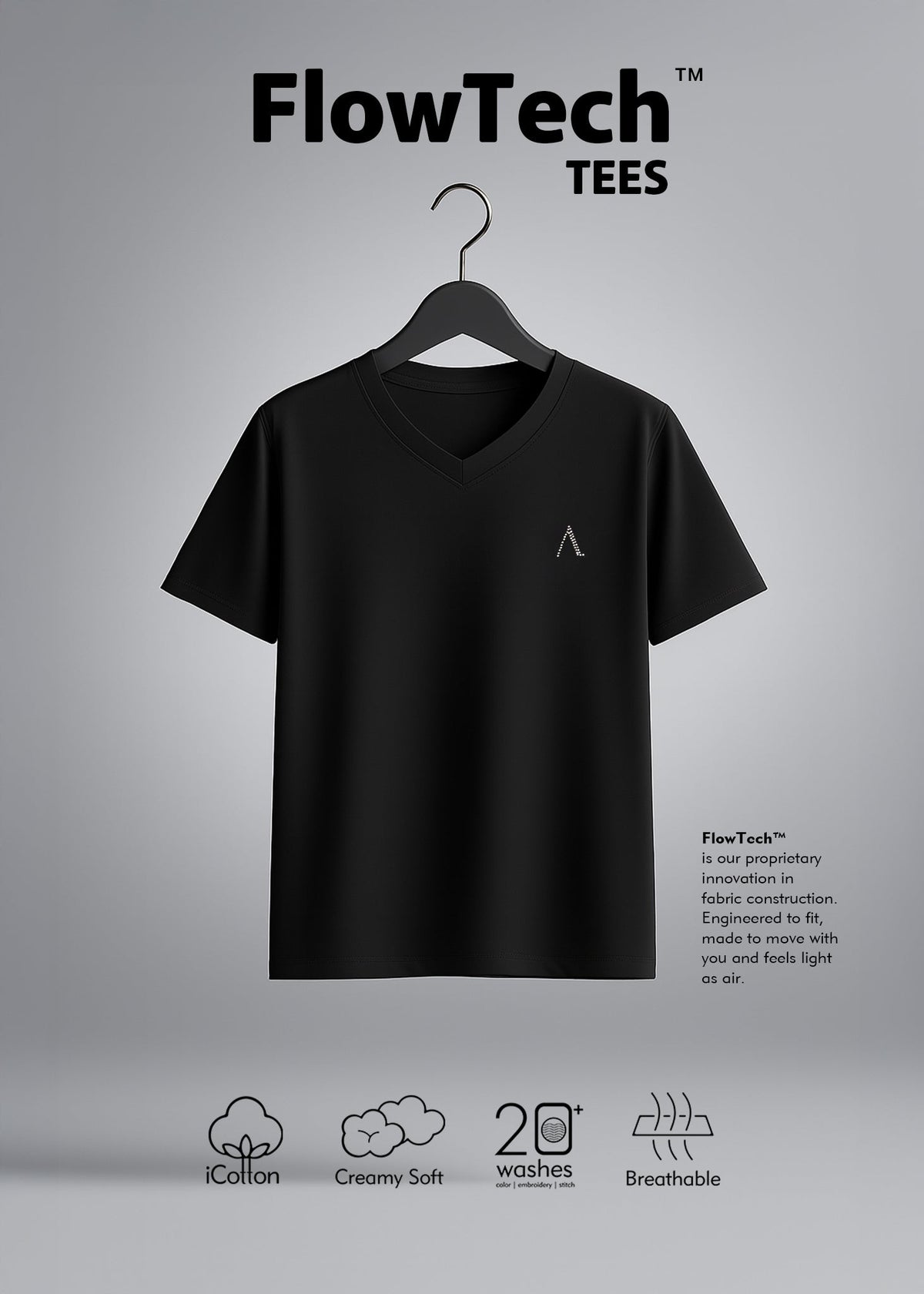 iCotton Signature Vee Neck Tee