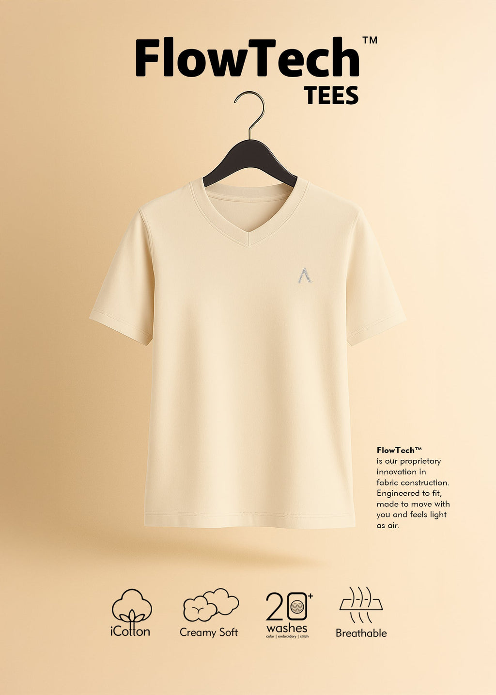 iCotton Signature Vee Neck Tee