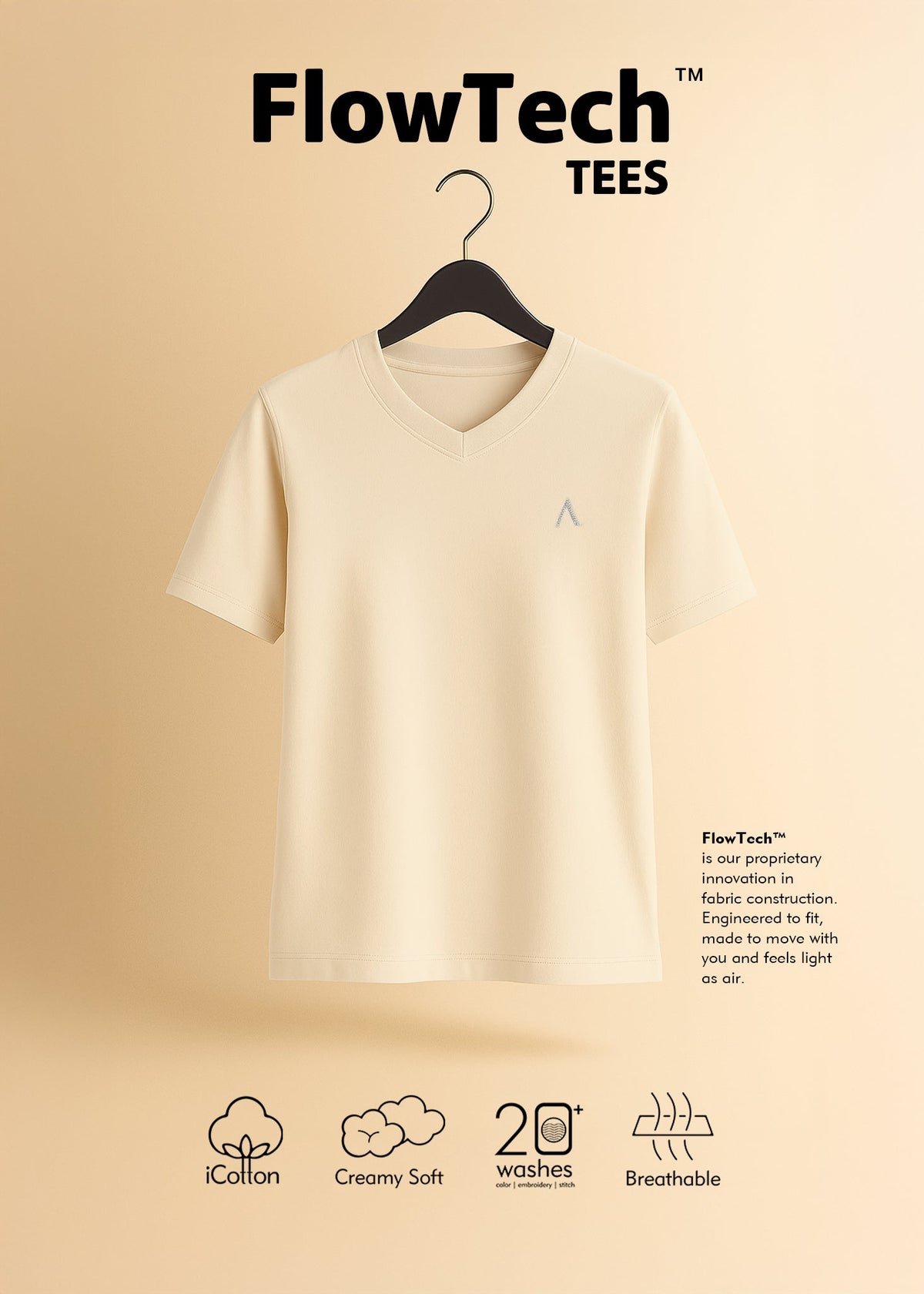 iCotton Signature Vee Neck Tee