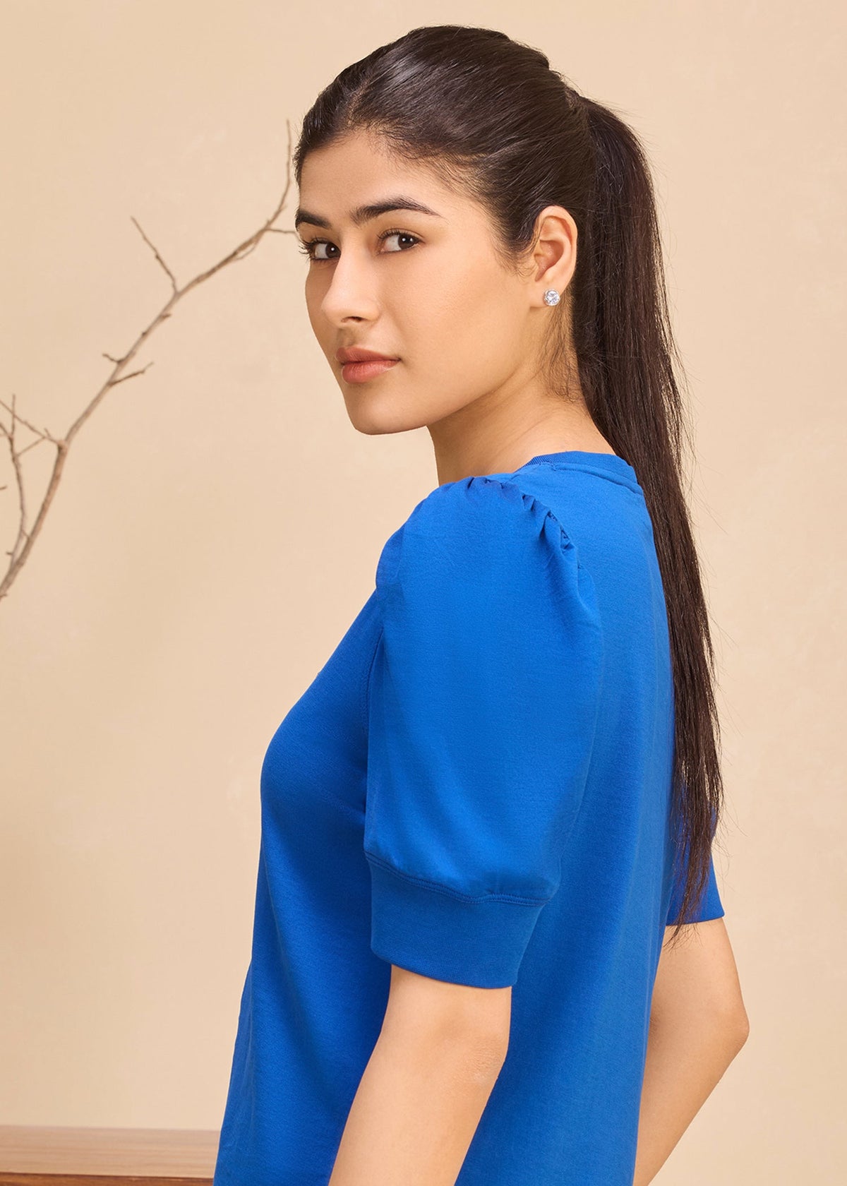 iCotton Pouf Sleeve Top