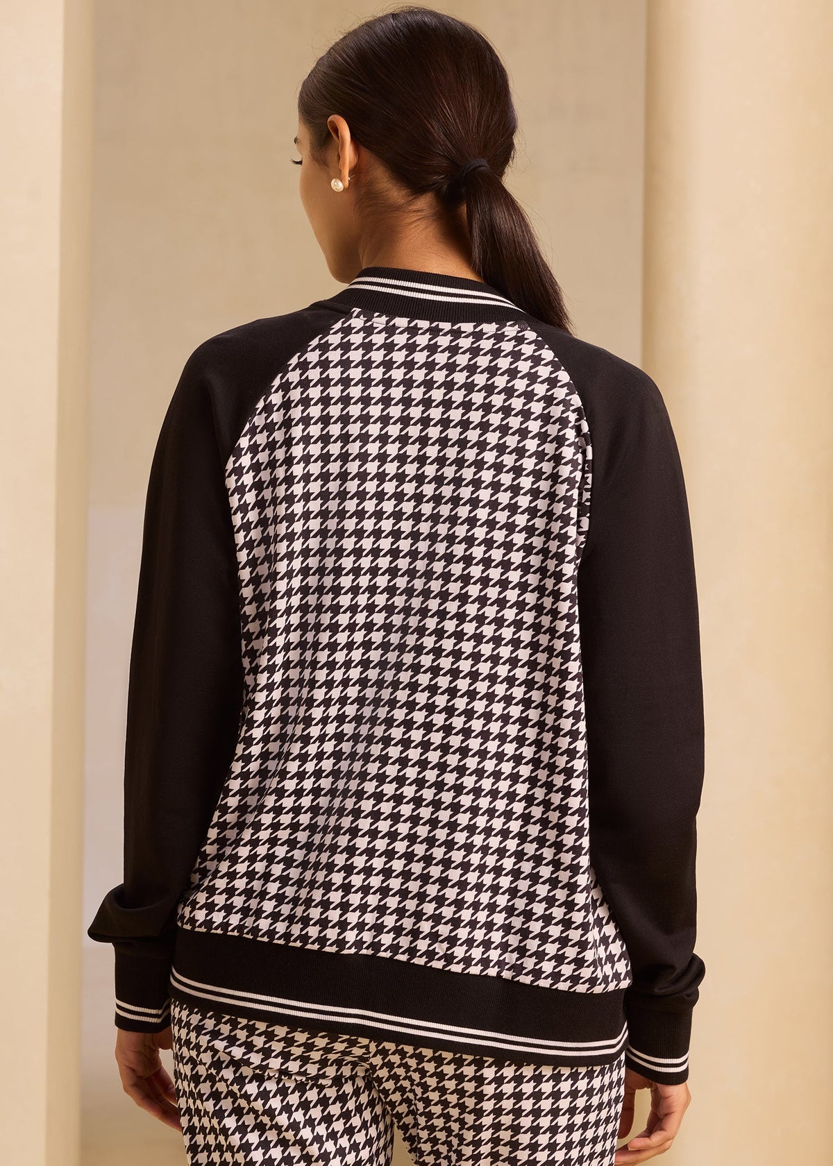 Houndstooth iCotton Zipper Jackets