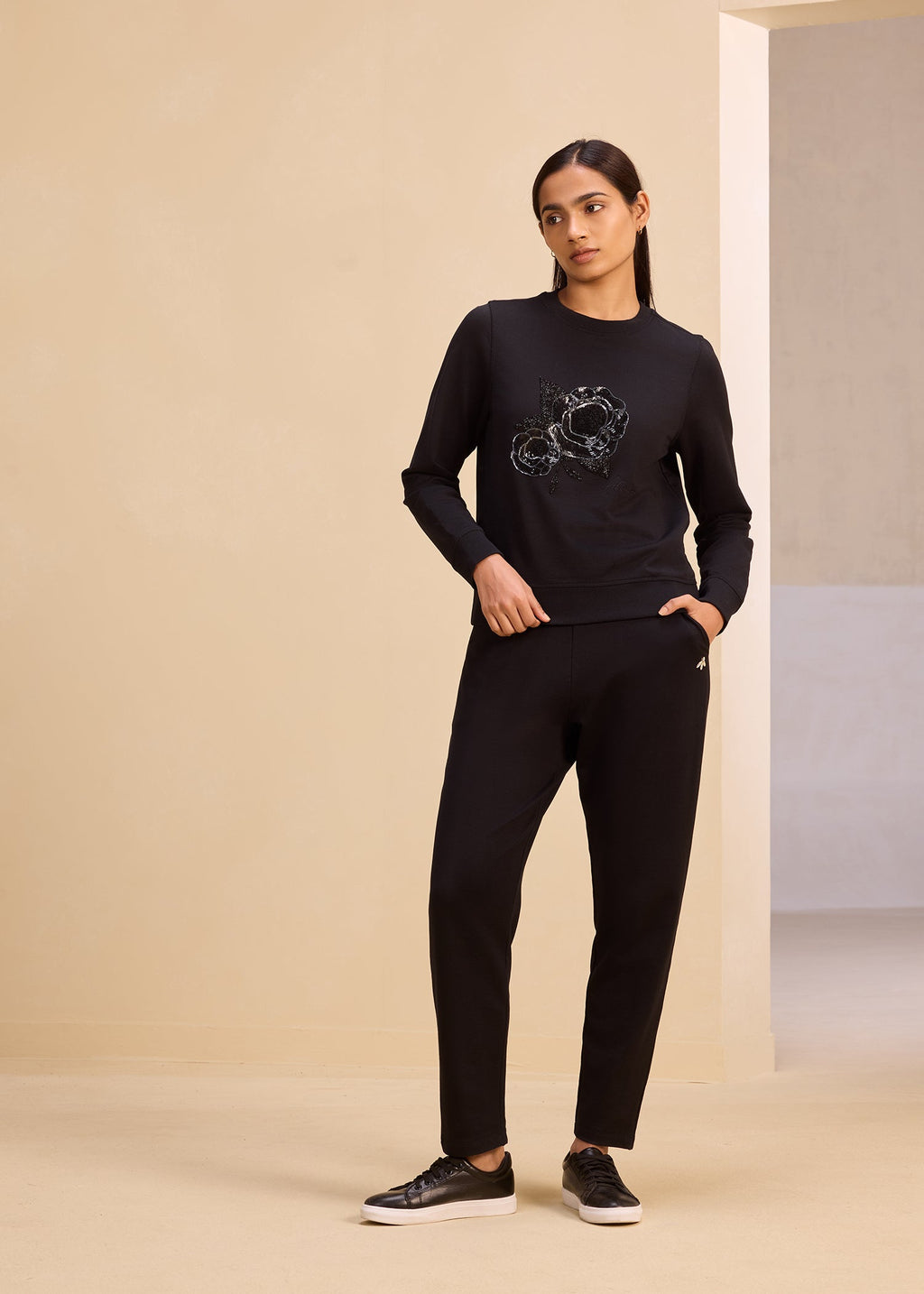 iCotton Rhinestone Tapered Pants