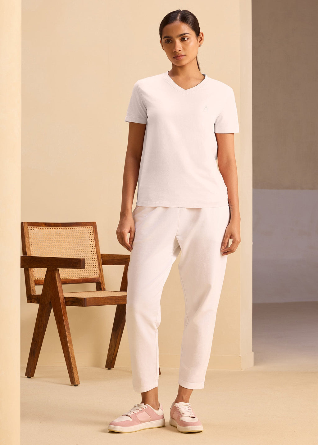 iCotton Signature Vee Neck Tee