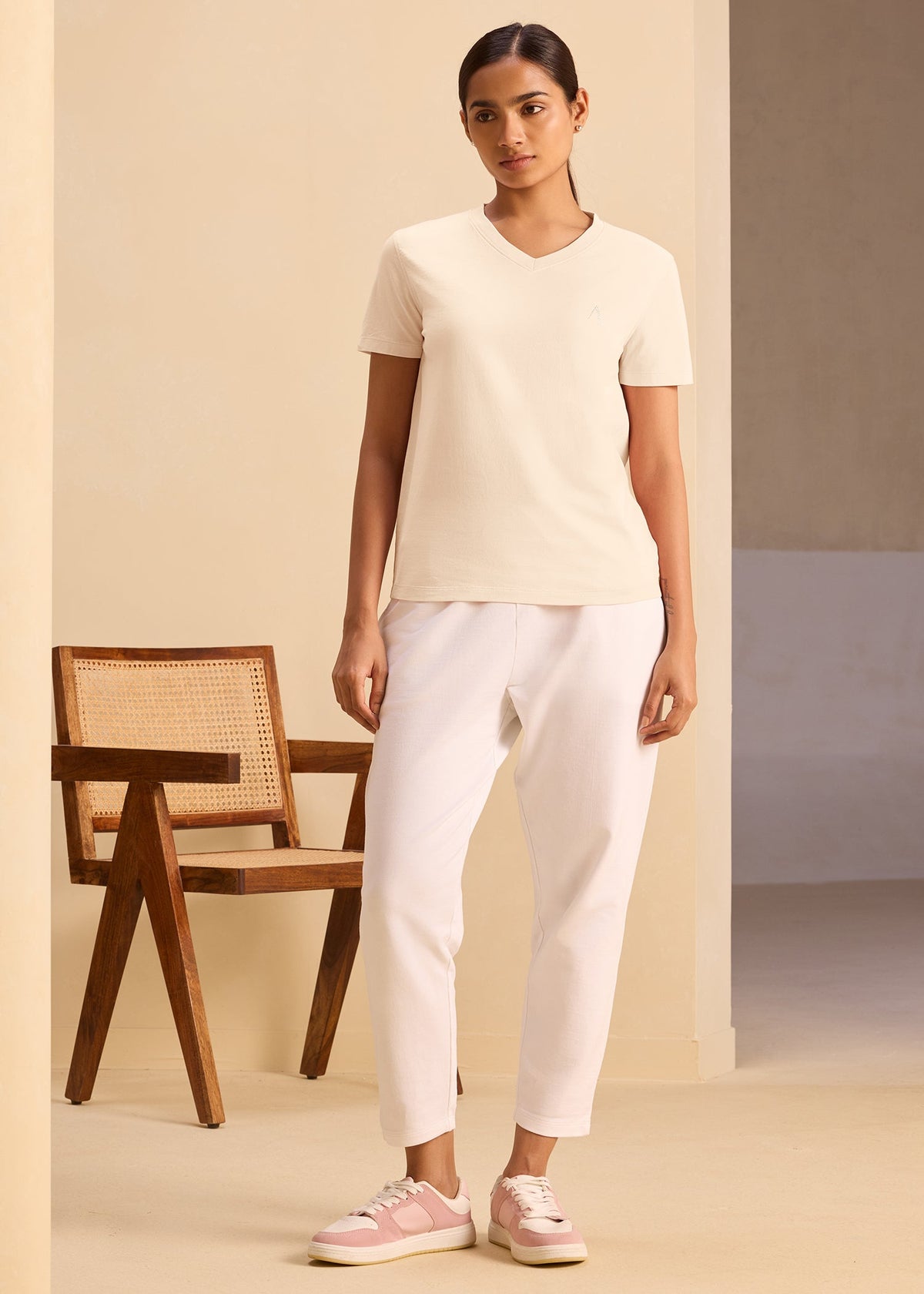 iCotton Signature Vee Neck Tee