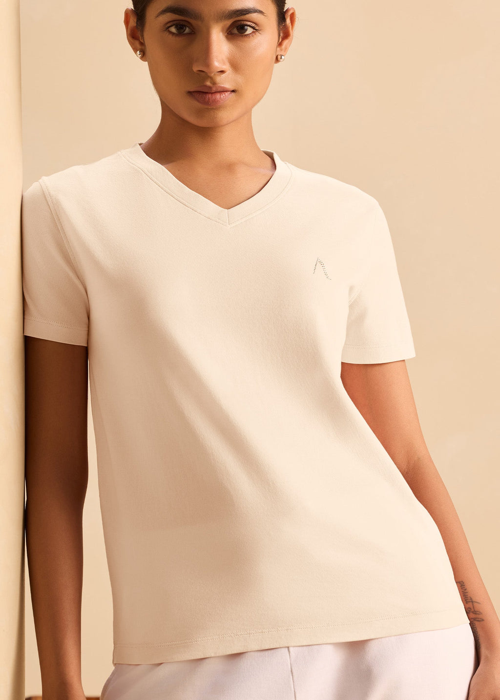 iCotton Signature Vee Neck Tee