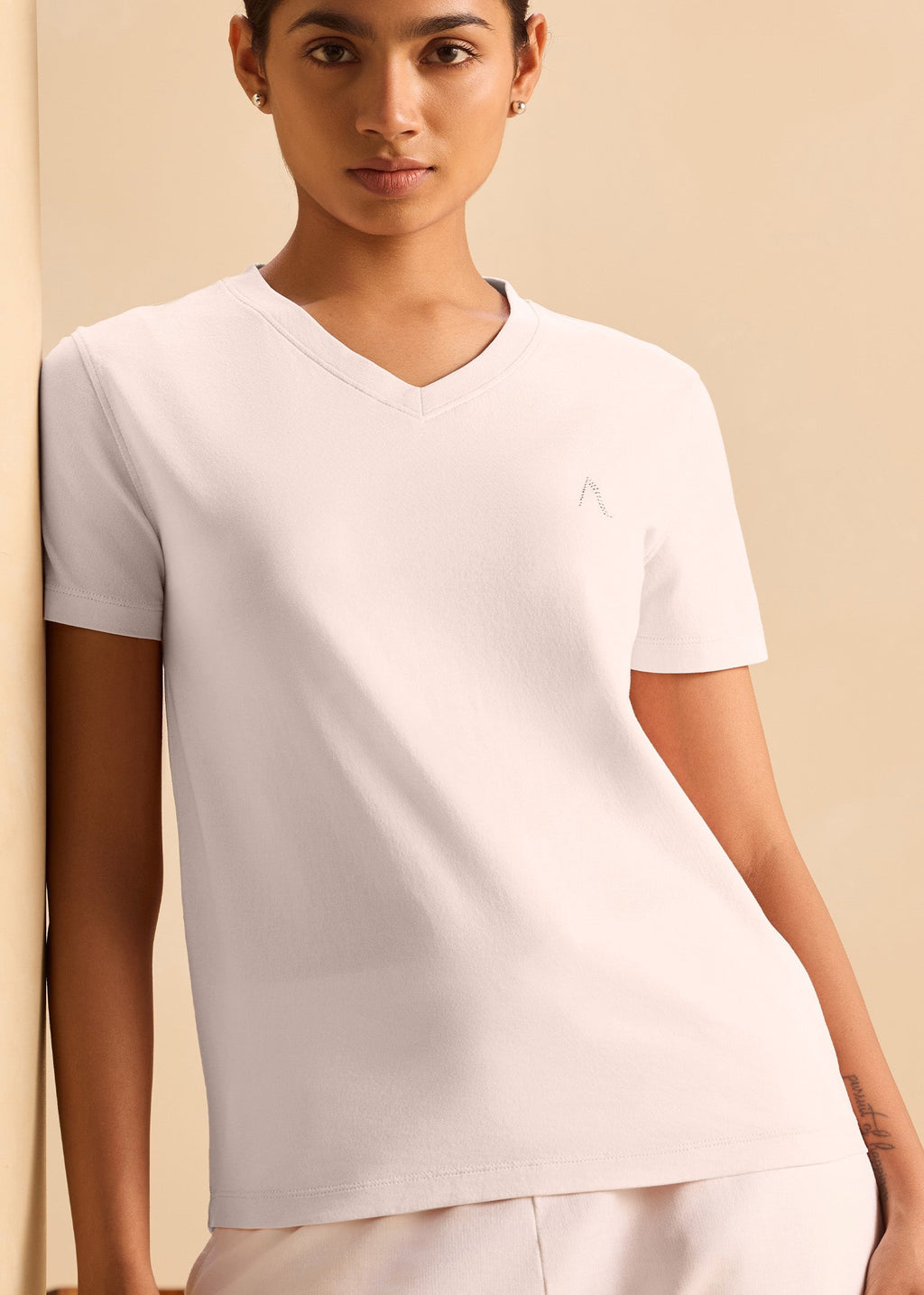 iCotton Signature Vee Neck Tee