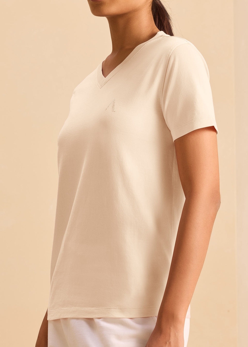 iCotton Signature Vee Neck Tee