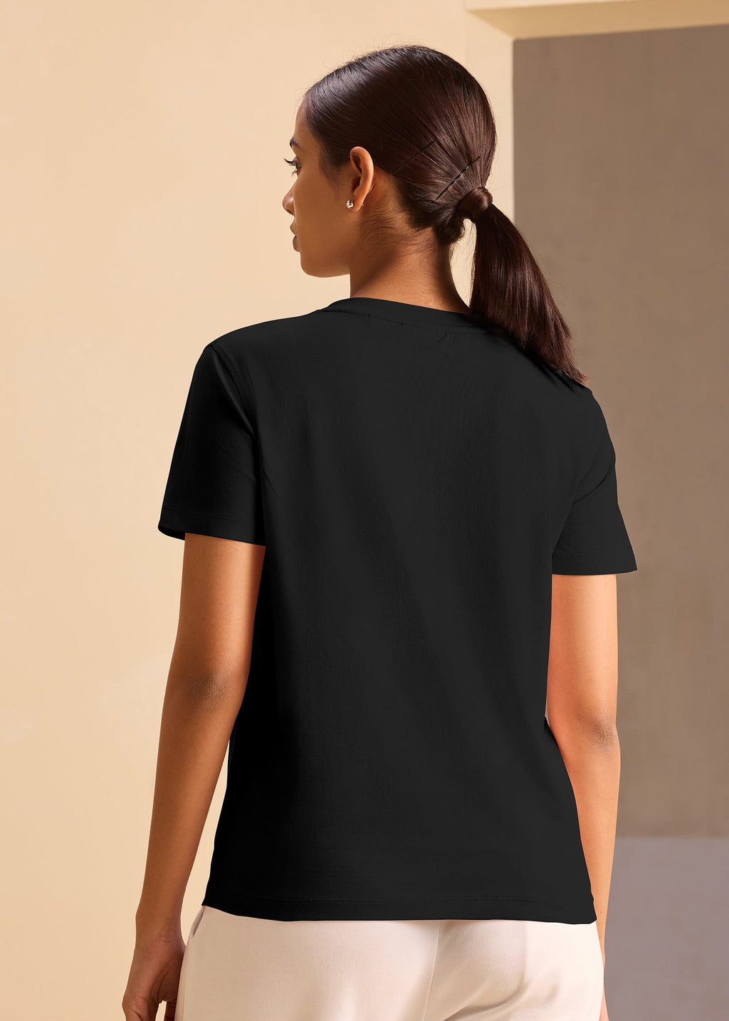 iCotton Signature Vee Neck Tee