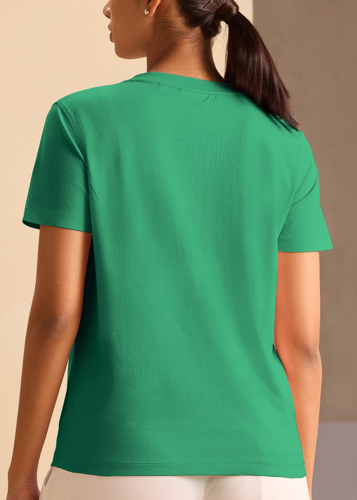 iCotton Signature Vee Neck Tee