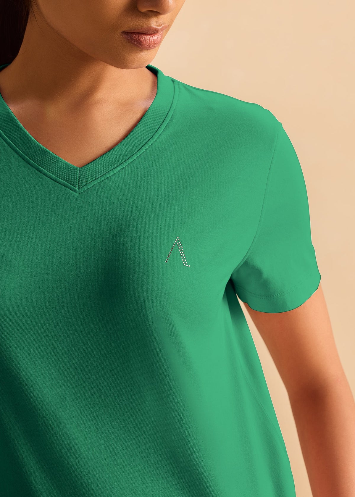 iCotton Signature Vee Neck Tee