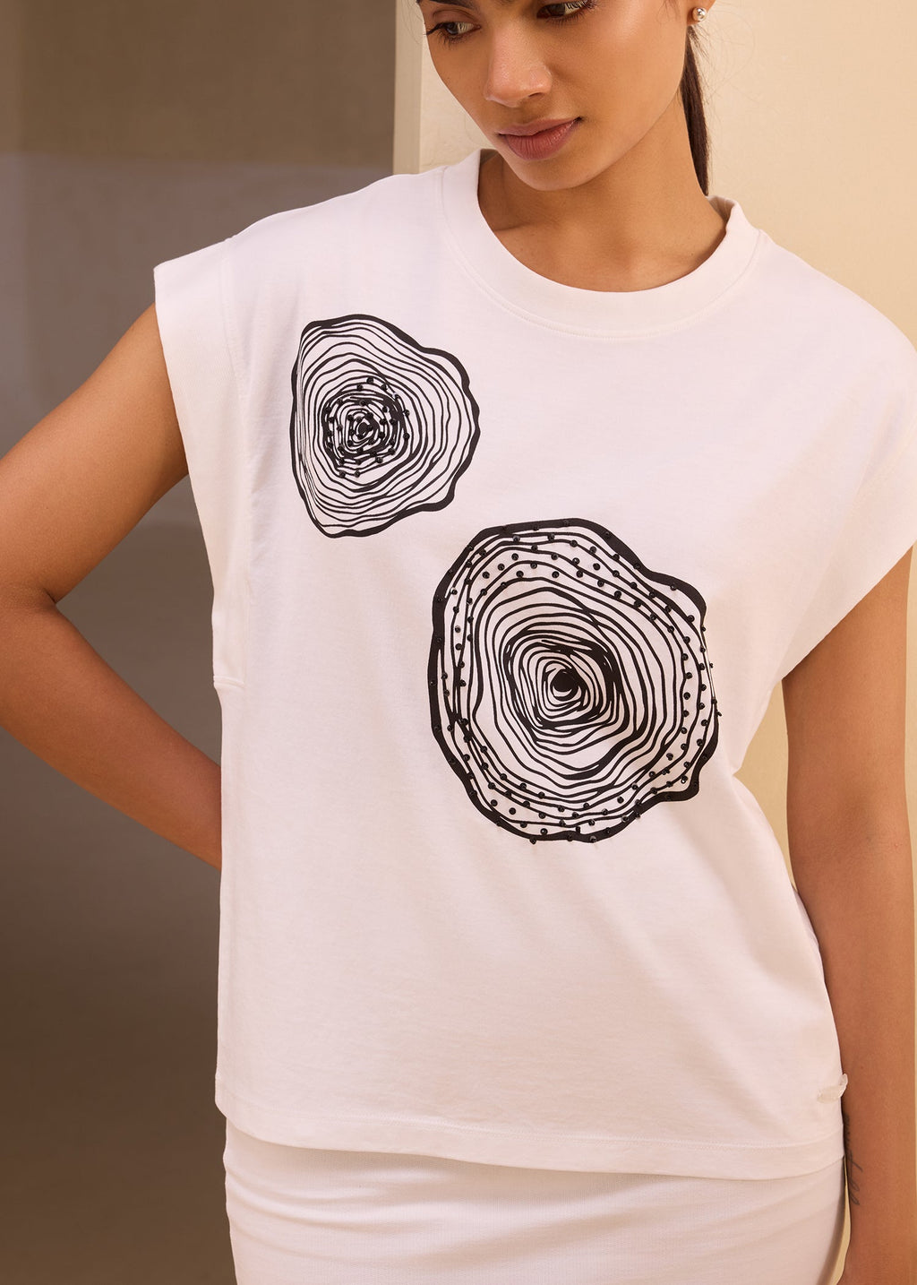iCotton Woodprint Oversized Muscle Tee