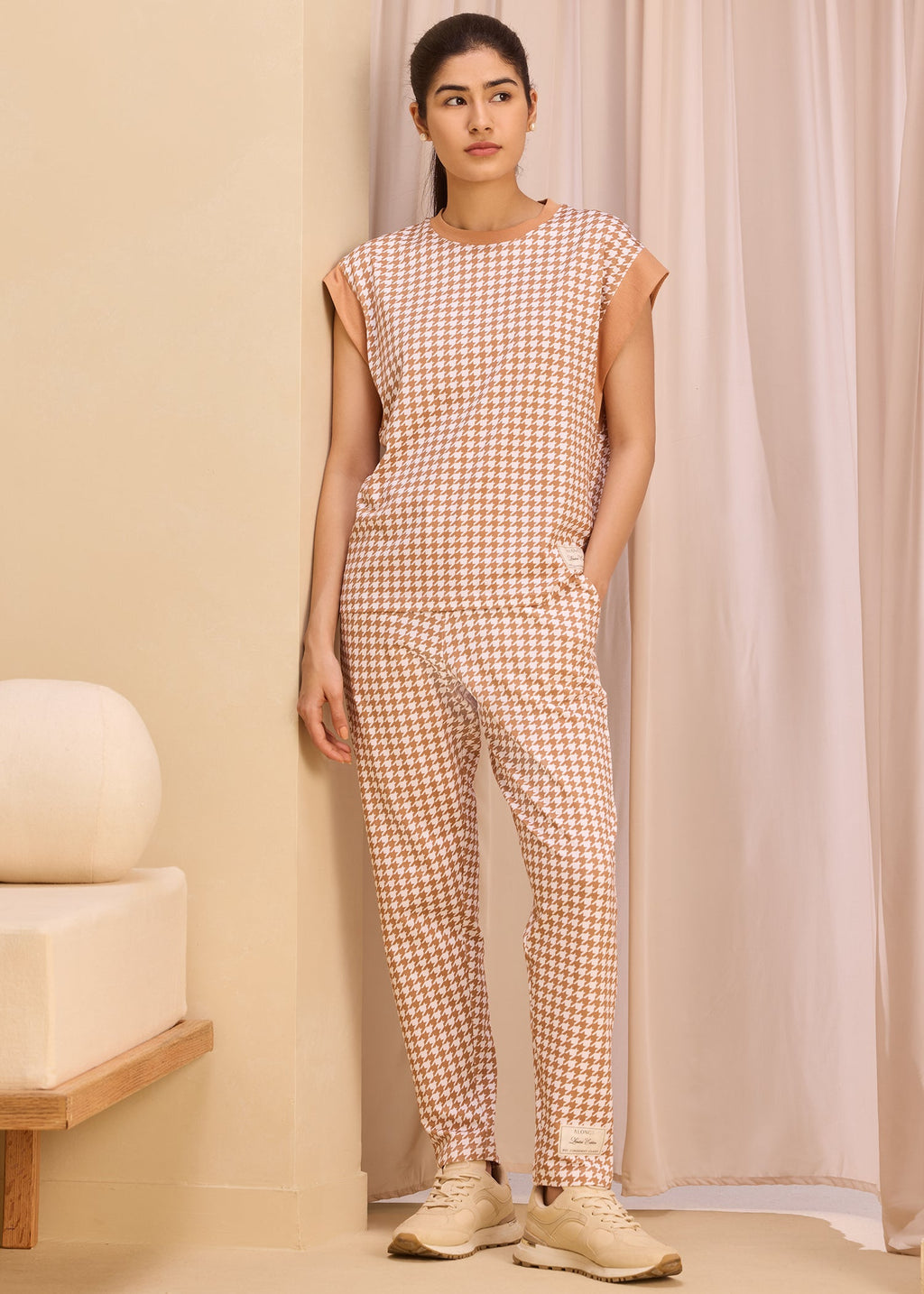 iCotton Houndstooth Tapered Pants
