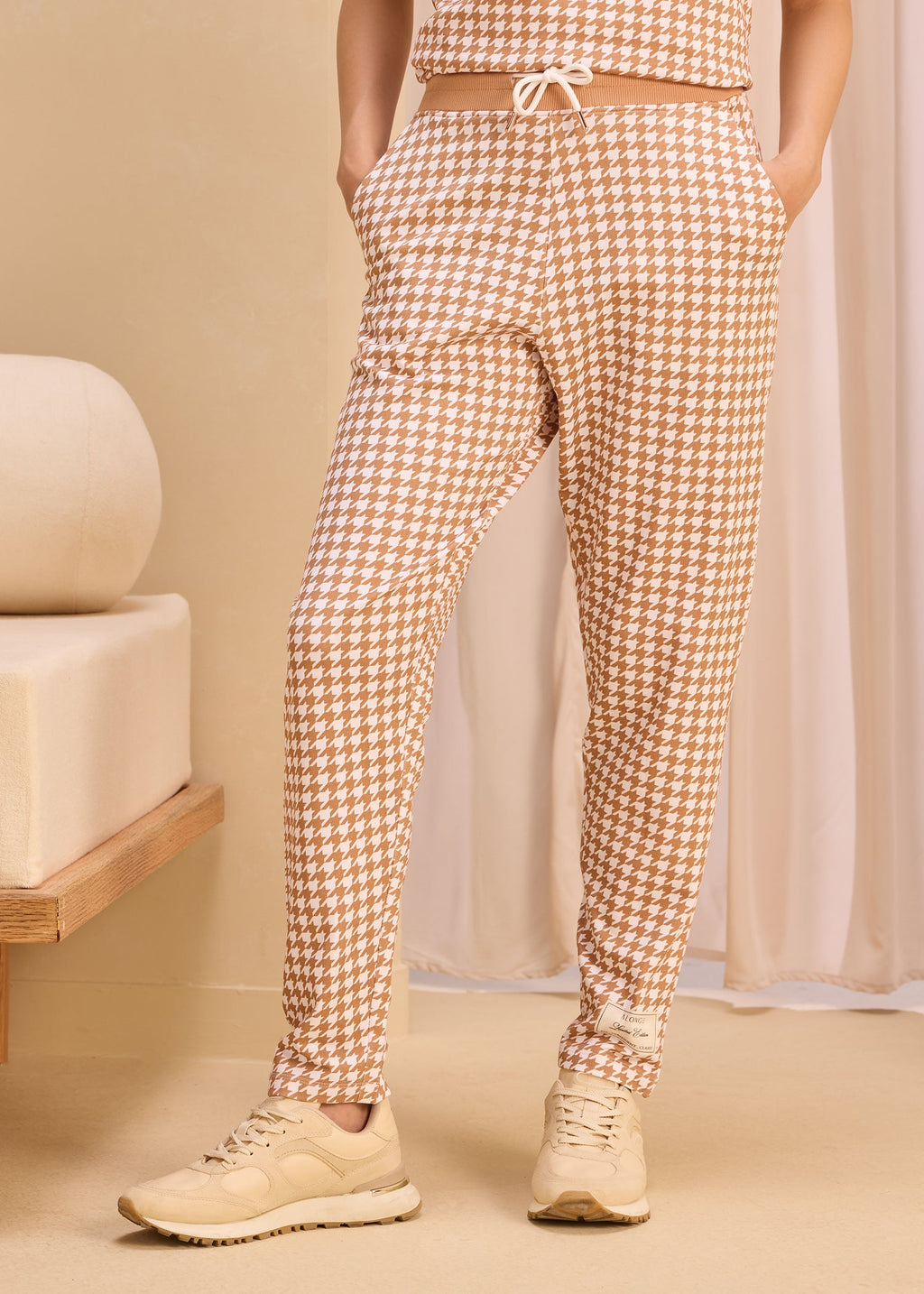 iCotton Houndstooth Tapered Pants